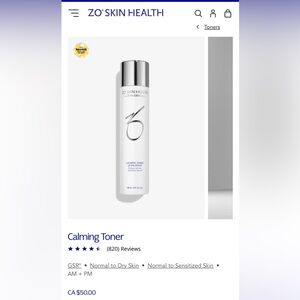 Zo Skin Health Calming Toner